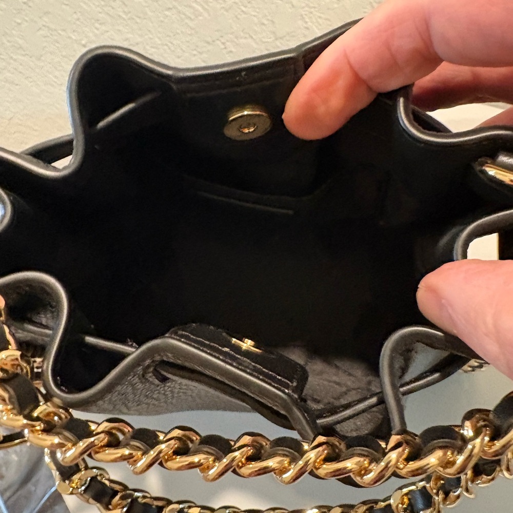 Michael Kors Black Leather Mina Chain Crossbody Shoulder Bag NWT - Picture 5 of 7